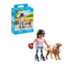 Playmobil - Figurina patinatoare cu animalut de colectie caine Retriever - PM71739