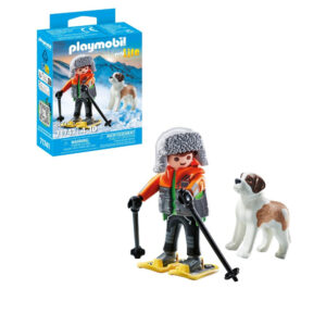 Playmobil - Figurina drumet cu animalut de colectie caine Saint Bernard - PM71741