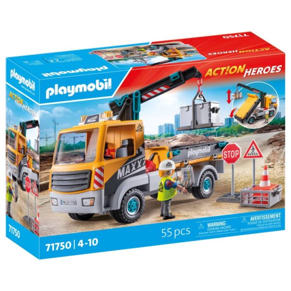 Playmobil - Camion de constructii cu macara Playmobil - PM71750