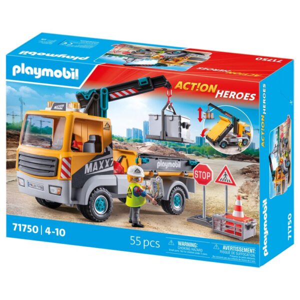 Playmobil - Camion de constructii cu macara Playmobil - PM71750