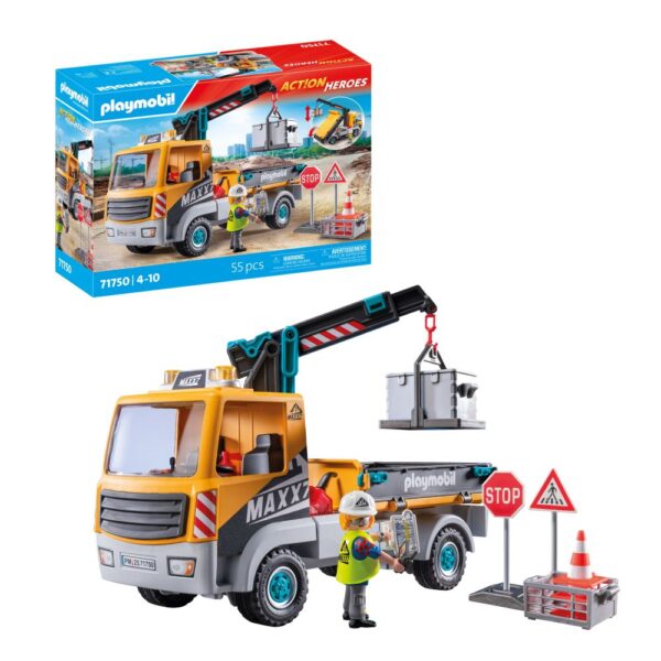 Playmobil - Camion de constructii cu macara Playmobil - PM71750