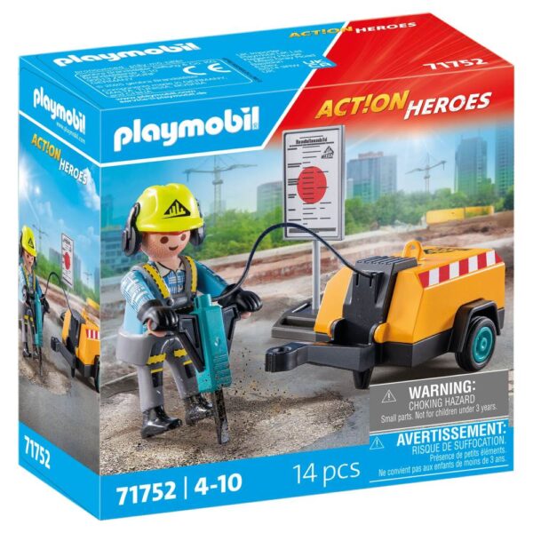 Playmobil - Muncitor cu ciocan demolator Playmobil - PM71752