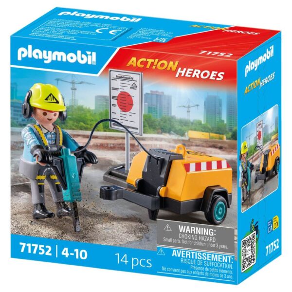 Playmobil - Muncitor cu ciocan demolator Playmobil - PM71752