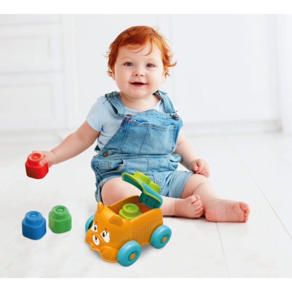 Clementoni - Jucarie educationala Soft Clemmy catel portocaliu cu cuburi moi - CL17487