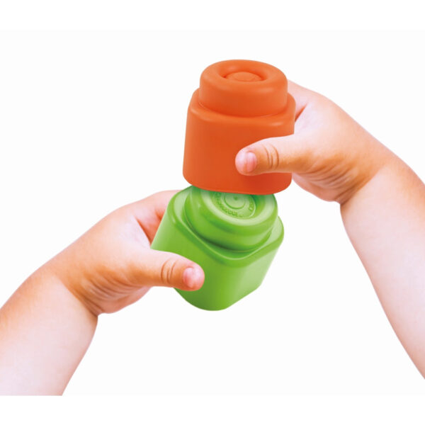 Clementoni - Jucarie educationala Soft Clemmy catel portocaliu cu cuburi moi - CL17487