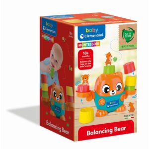 Clementoni - Montessori ursulet de echilibru pentru dezvoltarea senzoriala cognitiva si psihomotorie - CL17493