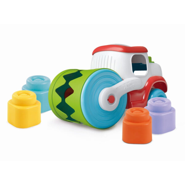 Clementoni - Jucarie educationala Soft Clemmy compactor de cuburi pentru dezvoltarea senzoriala si motorie a copiilor - CL17495