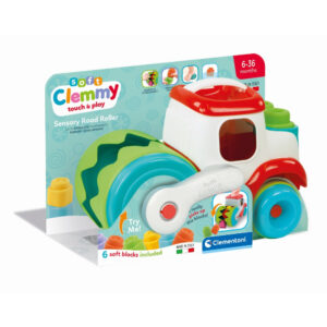 Clementoni - Jucarie educationala Soft Clemmy compactor de cuburi pentru dezvoltarea senzoriala si motorie a copiilor - CL17495