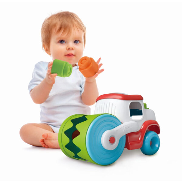 Clementoni - Jucarie educationala Soft Clemmy compactor de cuburi pentru dezvoltarea senzoriala si motorie a copiilor - CL17495