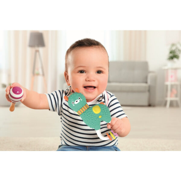 Clementoni - Zornaitoare interactiva alpaca cu lumini si sunete ce contribuie la dezvoltarea multisenzoriala - CL17505