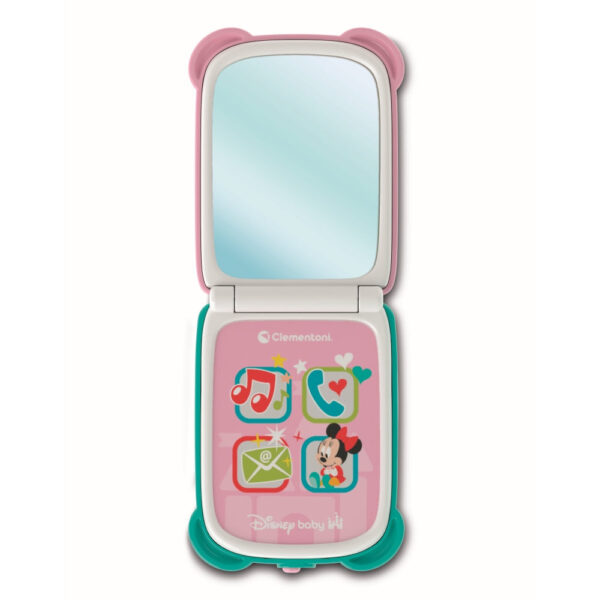 Clementoni - Telefon flip Minnie Mouse care dezvolta abilitatile motorii fine si simtul tactil - CL17515