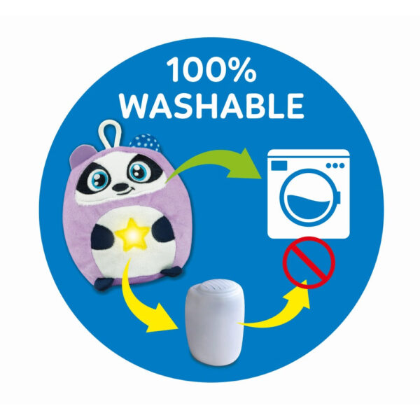 Clementoni - Jucarie bursuc de plus cu lumina de noapte si sunete pentru relaxare si somn linistit - CL17556