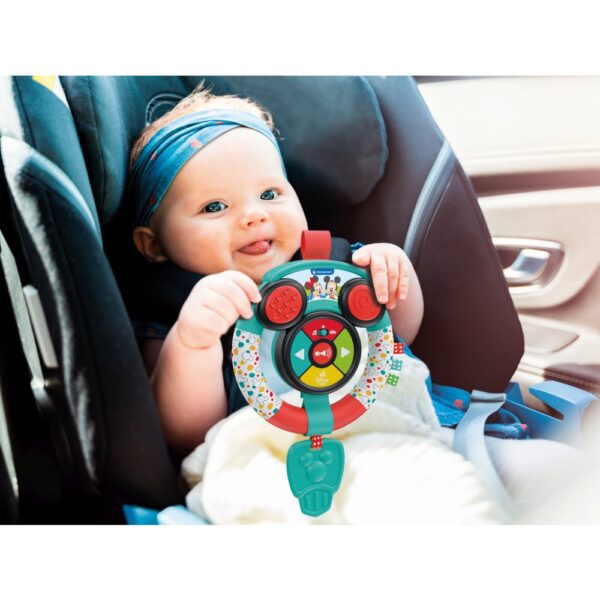 Clementoni - Volan interactiv Mickey si Minnie cu lumini si sunete ce ajuta la dezvoltarea cognitiva - CL17557