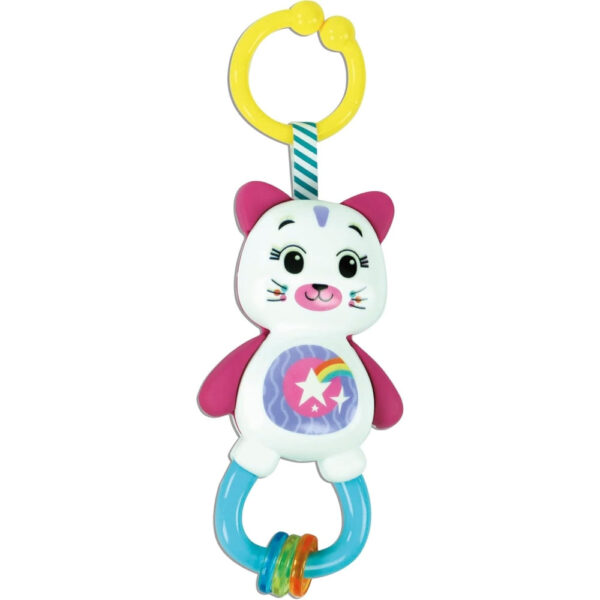 Clementoni - Set cadou bebelusi pentru dezvoltarea multisenzoriala ce include zornaitoare pisicuta chei pentru dentitie si paturica de confort - CL17805