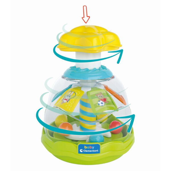 Clementoni - Jucarie rotativa cu bilute pentru dezvoltarea simturilor si abilitatilor motorii - CL17895