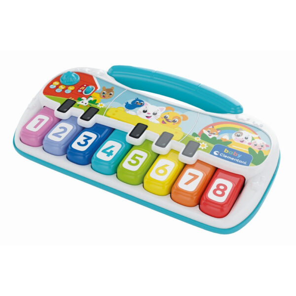 Clementoni - Pian interactiv cu 8 note muzicale ce ajuta copiii sa descopere muzica intr-un mod intuitiv - CL17901