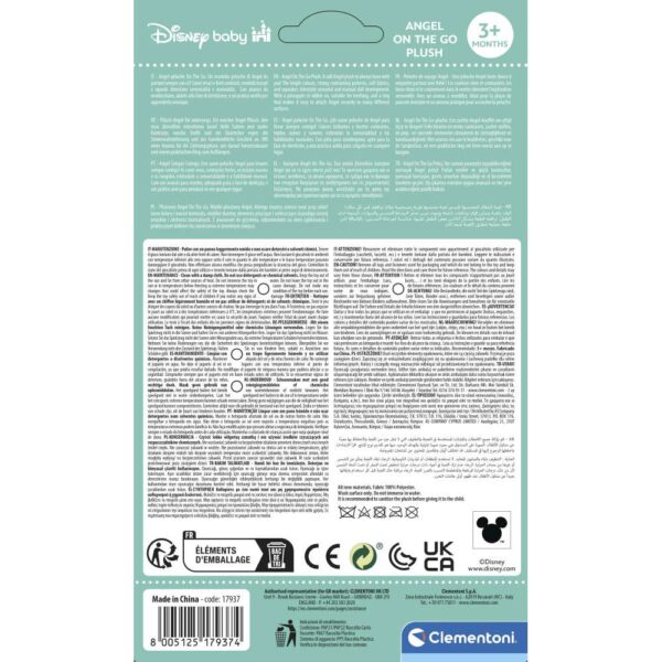 Clementoni - Jucarie senzoriala plus Disney Stitch Angel cu zornaitoare pentru dezvoltarea simturilor - CL17937