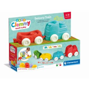 Clementoni - Jucarie educationala Soft Clemmy tren senzorial pentru dezvoltarea senzoriala si motorie a copiilor - CL17961