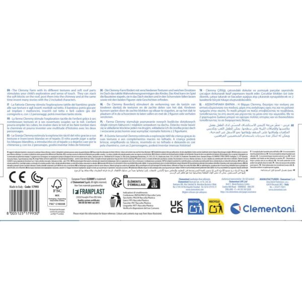 Clementoni - Jucarie educationala Soft Clemmy ferma senzoriala pentru dezvoltarea senzoriala si motorie a copiilor - CL17993