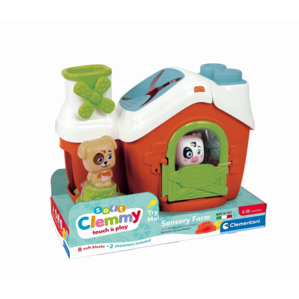 Clementoni - Jucarie educationala Soft Clemmy ferma senzoriala pentru dezvoltarea senzoriala si motorie a copiilor - CL17993