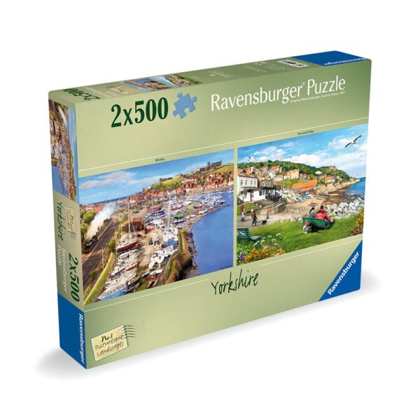Ravensburger - Puzzle peisaje pitoresti Yorkshire Whitby si Runswick Bay 2x500 piese - RVSPA00011
