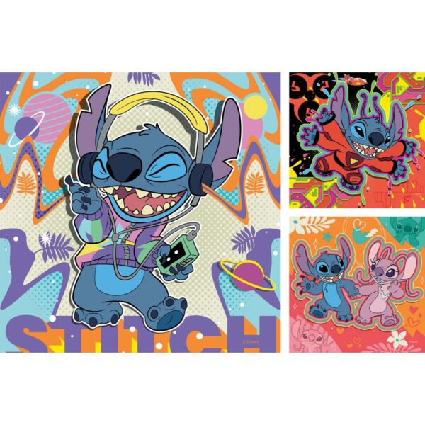 Ravensburger - Puzzle Disney Stitch in ritmul muzicii 3x49 piese - RVSPC01070