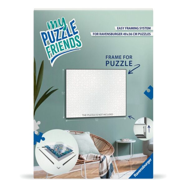 Ravensburger - Rama alba pentru puzzle de 500 de piese 49 x 36 cm - RVSPA01247
