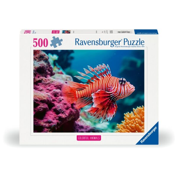 Ravensburger - Puzzle animale colorate pestele leu rosu 500 piese - RVSPA01334