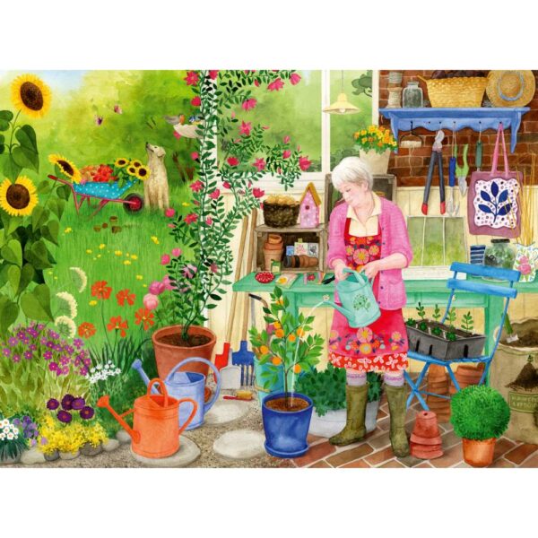 Ravensburger - Puzzle pentru varstnici gradinarit cu sablon de imagine si suport din carton 100 piese mari XL - RVSPA01362