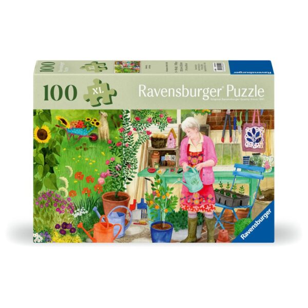 Ravensburger - Puzzle pentru varstnici gradinarit cu sablon de imagine si suport din carton 100 piese mari XL - RVSPA01362