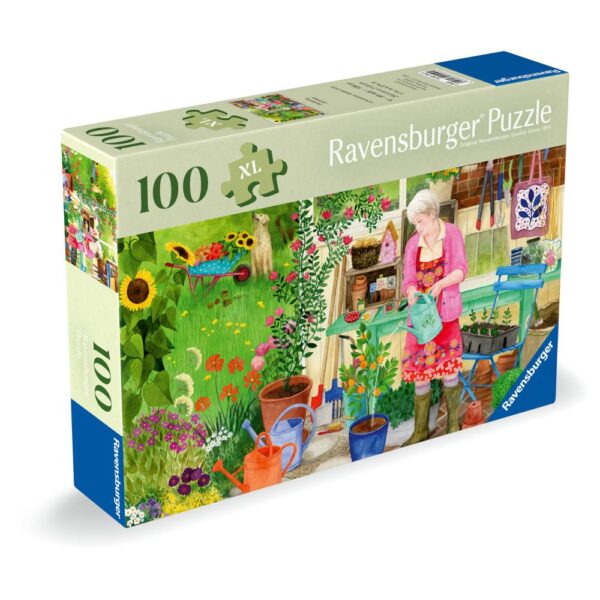 Ravensburger - Puzzle pentru varstnici gradinarit cu sablon de imagine si suport din carton 100 piese mari XL - RVSPA01362