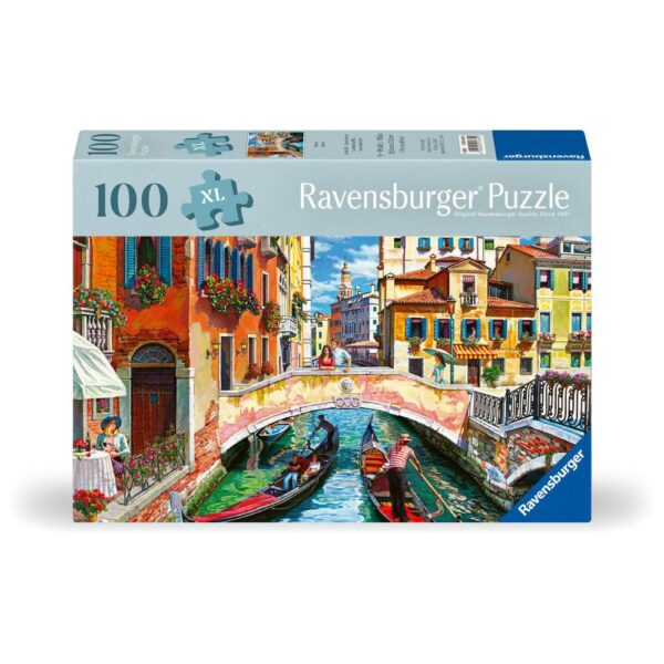 Ravensburger - Puzzle pentru varstnici Venetia cu sablon de imagine si suport din carton 100 piese mari XL - RVSPA01365