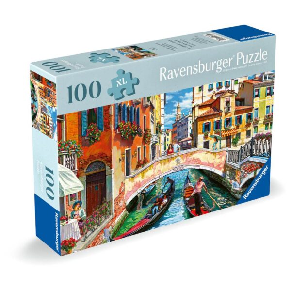 Ravensburger - Puzzle pentru varstnici Venetia cu sablon de imagine si suport din carton 100 piese mari XL - RVSPA01365