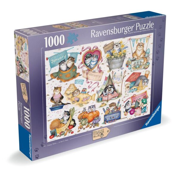 Ravensburger - Puzzle calendarul pisicutelor 1000 piese - RVSPA01452