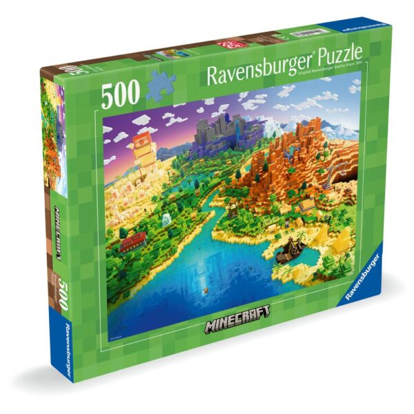 Ravensburger - Puzzle lumea Minecraft 500 piese - RVSPA01568