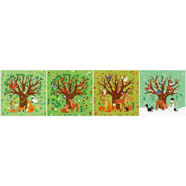 Ravensburger - Puzzle Up anotimpuri 4 puzzle contur 12 16 20 24 piese - RVSPC04002