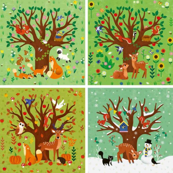 Ravensburger - Puzzle Up anotimpuri 4 puzzle contur 12 16 20 24 piese - RVSPC04002