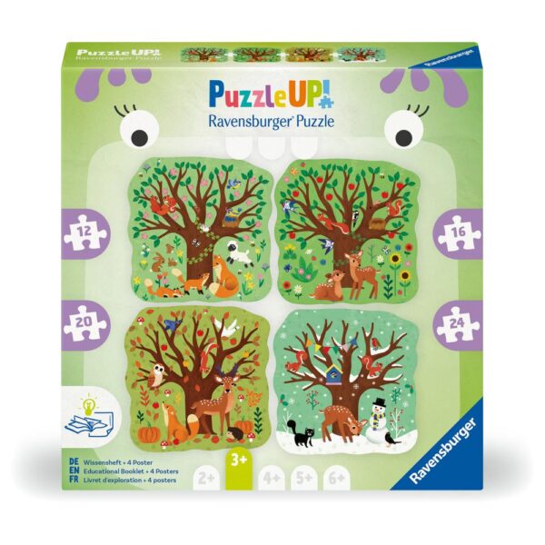 Ravensburger - Puzzle Up anotimpuri 4 puzzle contur 12 16 20 24 piese - RVSPC04002