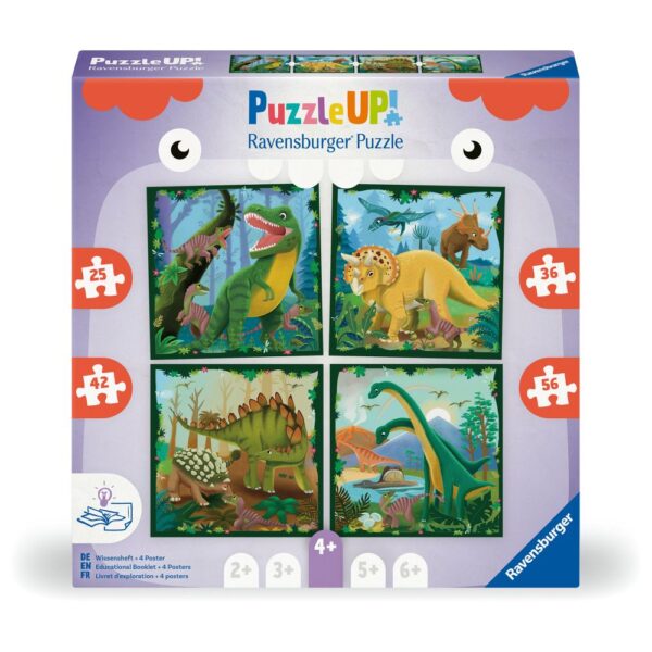 Ravensburger - Puzzle Up dinozauri 4 puzzle 25 36 42 56 piese - RVSPC04003