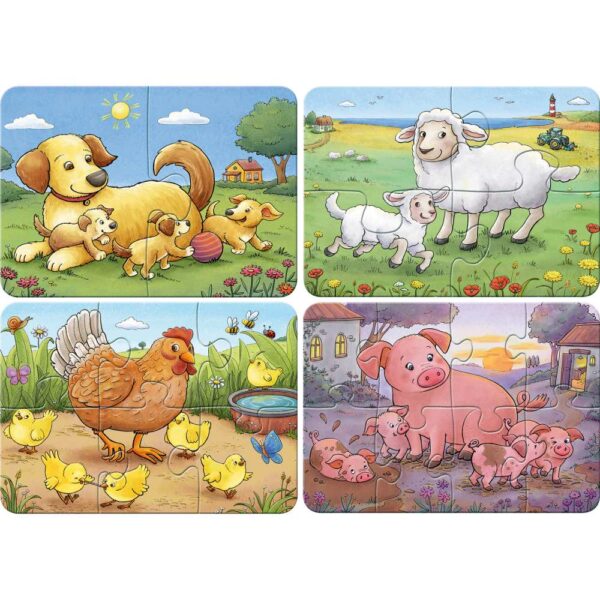 Ravensburger - Primul meu puzzle familii de animale de la ferma 2 4 6 8 piese - RVSPC04041