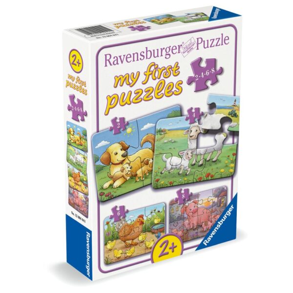 Ravensburger - Primul meu puzzle familii de animale de la ferma 2 4 6 8 piese - RVSPC04041
