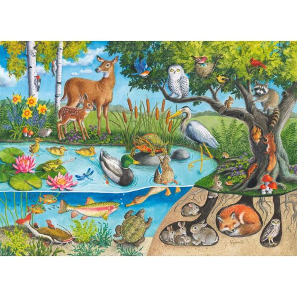 Ravensburger - Puzzle animale deasupra si sub apa 60 piese - RVSPC04100