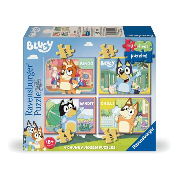 Ravensburger - Puzzle Bluey 4 buc in cutie 2 3 4 5 piese - RVSPC04105