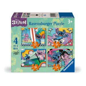 Ravensburger - Puzzle Disney Stitch 4 buc in cutie 12 16 20 24 piese - RVSPC04106
