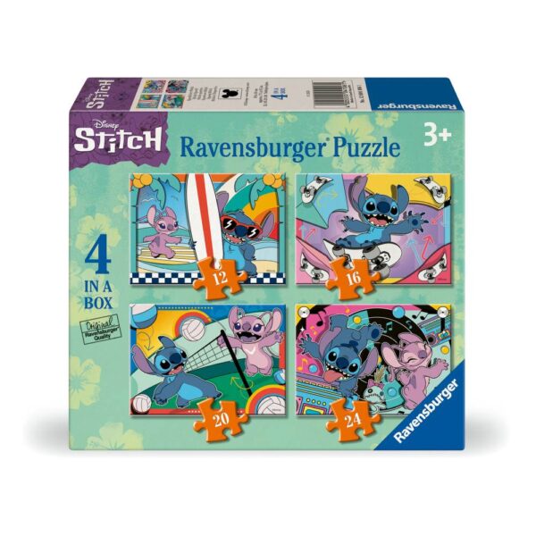Ravensburger - Puzzle Disney Stitch 4 buc in cutie 12 16 20 24 piese - RVSPC04106