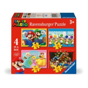 Ravensburger - Puzzle Super Mario 4 buc in cutie 12 16 20 24 piese - RVSPC04107