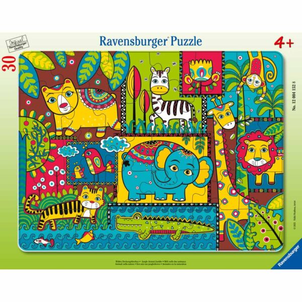 Ravensburger - Puzzle tip rama amestec vesel de animale 30 piese - RVSPC04152
