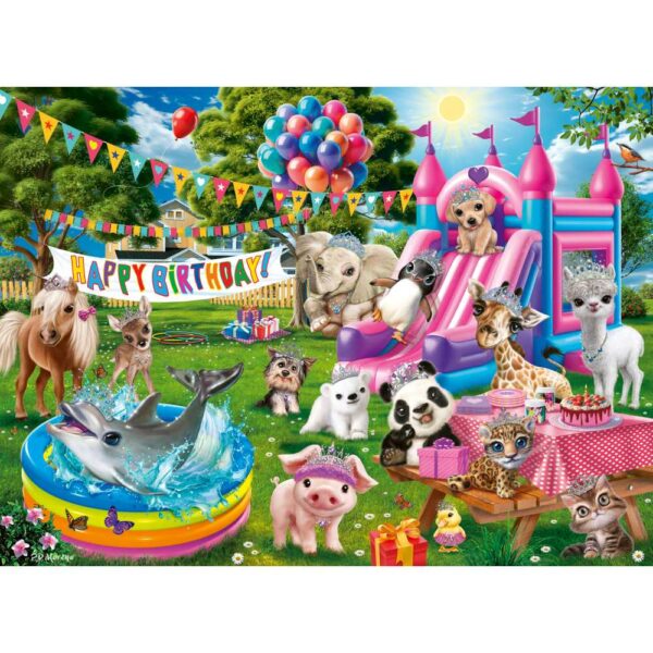 Ravensburger - Puzzle petrecere aniversara cu animalute 100 piese XXL - RVSPC04161