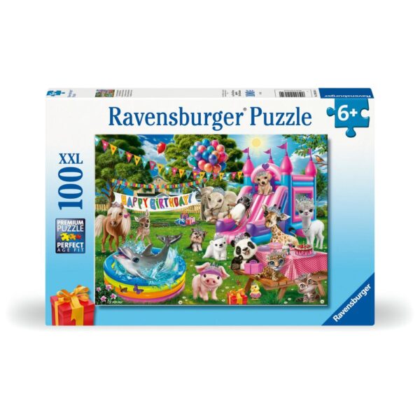 Ravensburger - Puzzle petrecere aniversara cu animalute 100 piese XXL - RVSPC04161