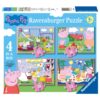 Ravensburger - Puzzle Peppa Pig 4 buc in cutie 12 16 20 24 piese - RVSPC06958